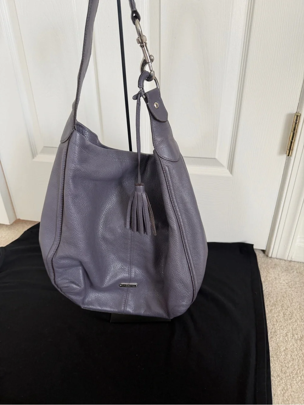 Coach Vintage Avery Park Purple Pebbled Leather Hobo Shoulder Bag Handbag F23309
